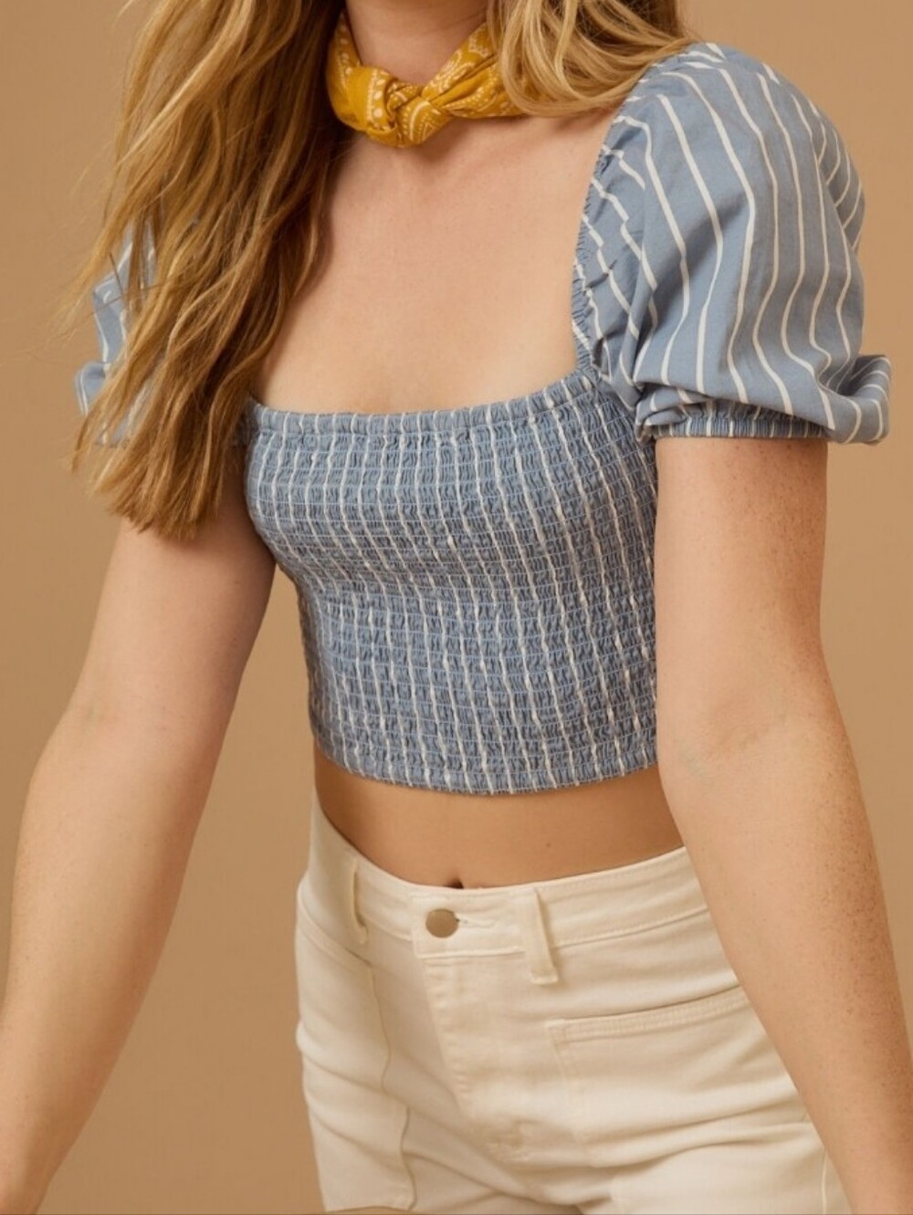 Altar'd State, marcella smocked crop top size XS